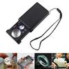 30X 60X Pocket Jewelry Magnifier Sliding Illuminated Magnifier with UV LED Light Hand Magnifier Lens for Diamond Coins