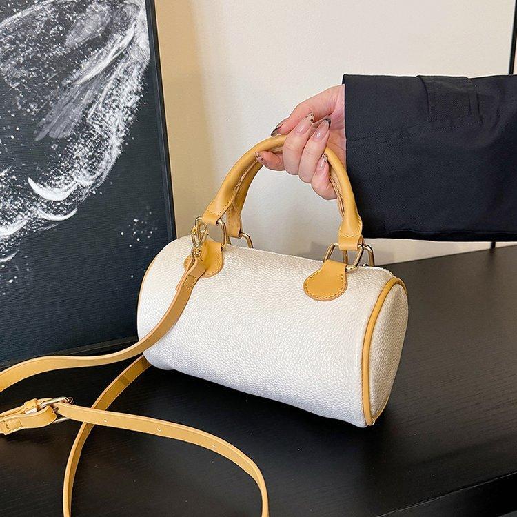 Кожаная сумка Boston, первый слой из коровьей кожи, модная сумка-цилиндр, практичная сумка-мессенджер