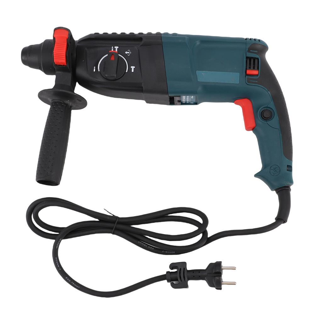 Rotate Hammer Drill Kit Corded Electric 3 in 1 Lightweight 26mm with Carbide Pointed Bits Storage Box