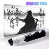 Samurai Black Mouse Pad Large Computer Gamer Table Mat Laptop Art Desk Mat PC Mousepad Non-slip Rubber Keyboard Accessories Pads