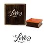 Printtoo Scarp-Booking Love Word Design Square Brown Wooden Rubber Stamp Block-2 x 2