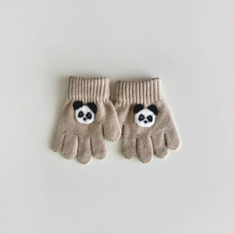 Перчатки детские 3-6 лет вязаные теплые мультипликационные супер милые перчатки с пятью пальцами осень-зима однотонные модные перчатки для девочек и мальчиков