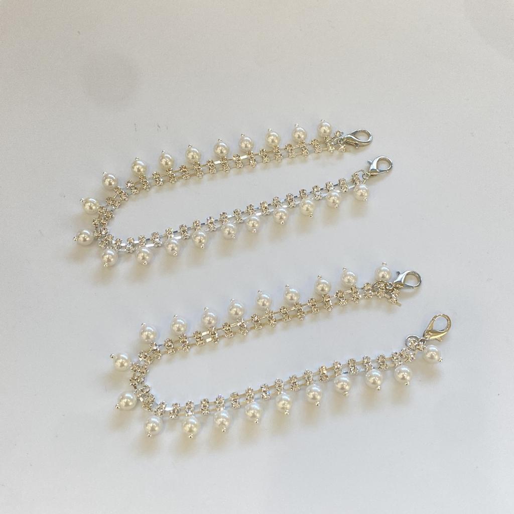 Элегантный съемный бусинный каблук-подвеска, стильный задний каблук-подвеска, аксессуар для каблука, бисерные украшения для женщин