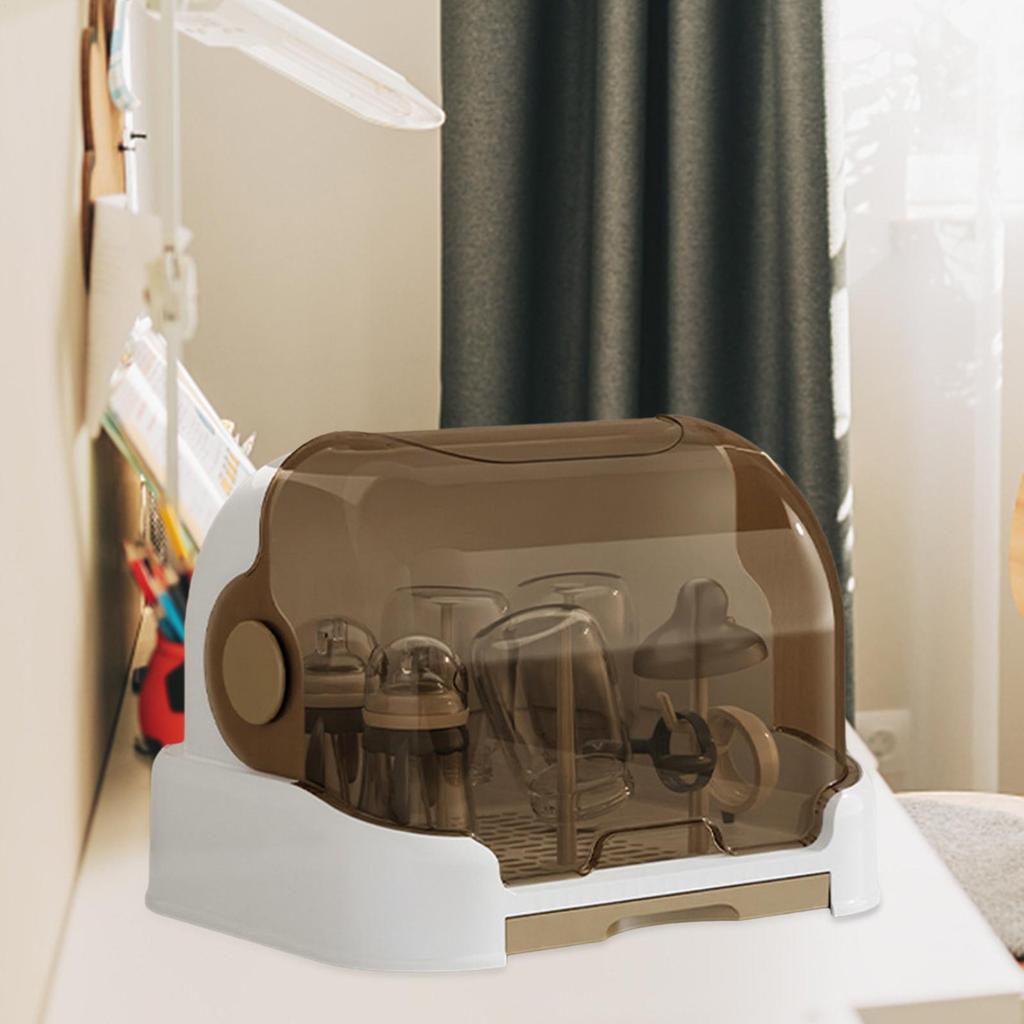 Babies Bottle Drying Rack Dustproof Bottle Storage with Removable Drip Tray Durable Sealing Protection secure Toddler Bottles