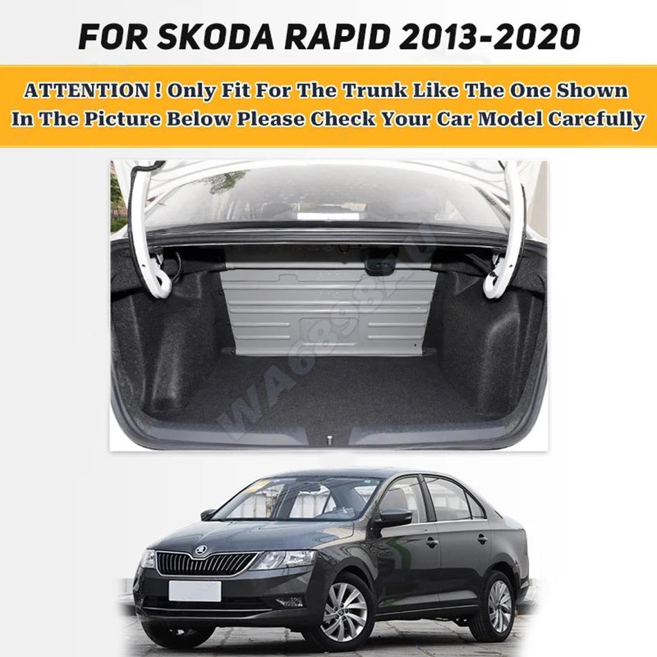 Индивидуальный коврик в багажник для SKODA Rapid 2013 2014 2015 2016 2017 2018-2020 Аксессуары для интерьера Грязезащитный Прочный Кожаный Ковер