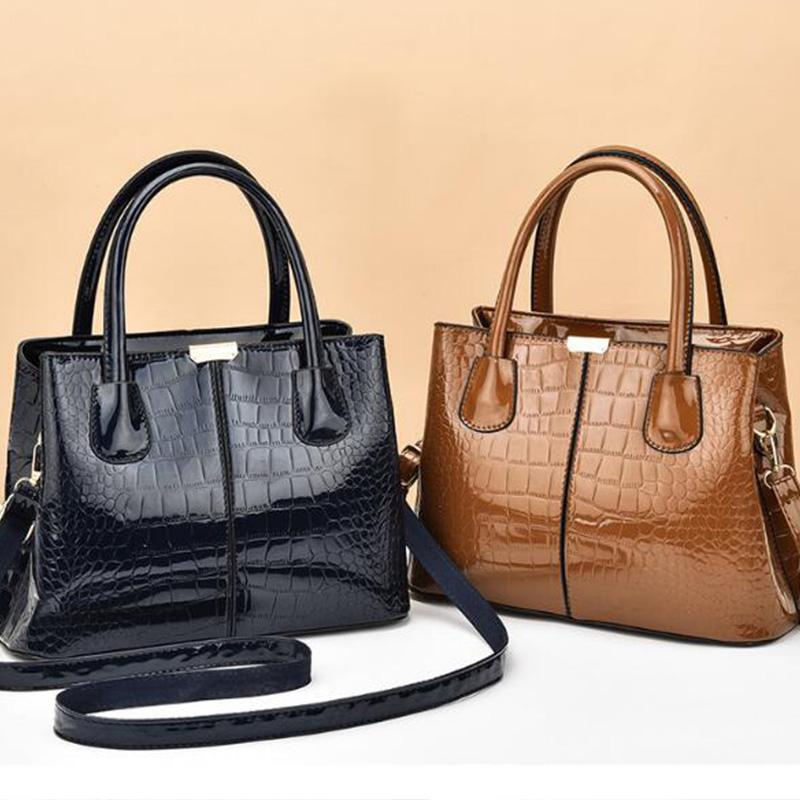 Роскошная яркая кожаная сумка, женская сумка через плечо, большая вместительная сумка на плечо, модная сумка для мамы, сумки-тоут