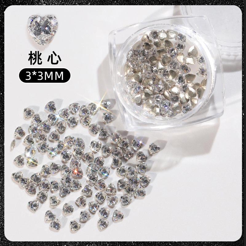 Украшения для ногтей с бриллиантами Flash Mini White Zircon Diy Manicure Украшения для ногтей с конским глазом Love Fat Square Diamond