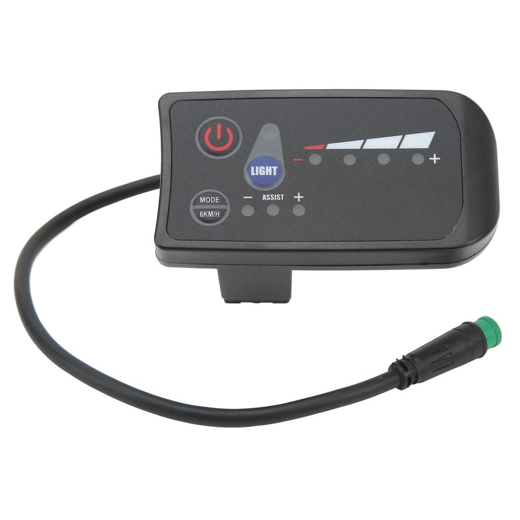 Electric Bike Power Display Meter Waterproof 5 Pin Interface ABS Housing LED Display Panel for Cycling 24V