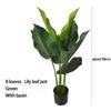 90-100cm Artificial Plants Turtle Back Leaves Lily Tree Green Potted Plant Home Living Room Office Hotel Decoration Fake Tree