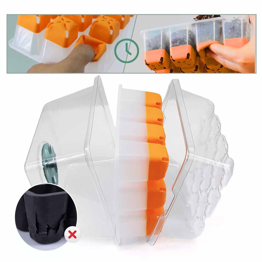 12 Cells Seedling Starter Tray Kit Adjustable Humidity Nursery Planting Box for Garden Home Greenhouse Plants Clone Seed Potting