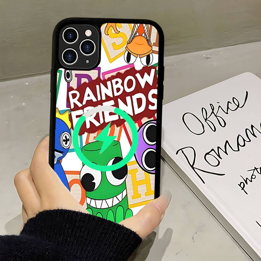 Cartoon R-Rainbow Friends For Magsafe Phone Case For IPhone 16 15 11 12 13 14 17 Pro Max Plus Magnetic Wireless Charge