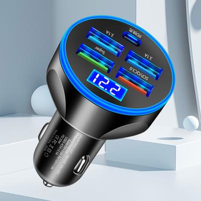 Автомобильное зарядное устройство 20 Вт, 5 портов, адаптер питания PD QC3.0, адаптер-зарядное устройство 5 В 3,1 А, быстрая зарядка для iPhone Samsung для Huawei Xiaomi