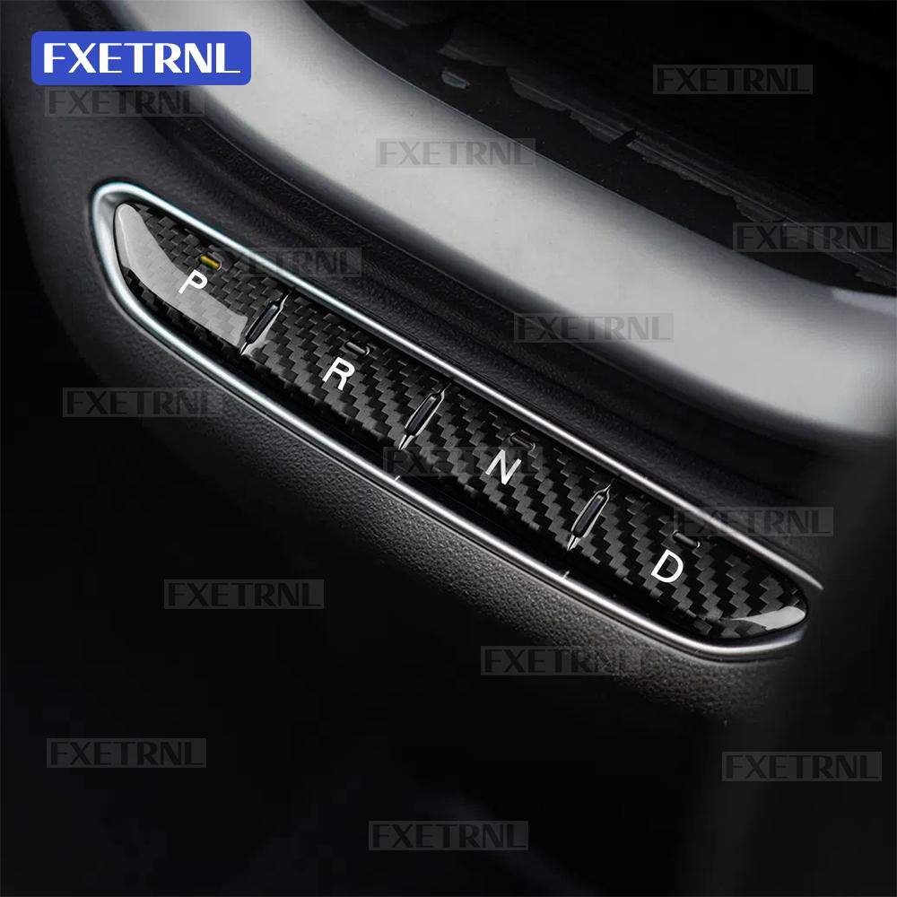 For Abarth 595e 2022 2023 2024 2025 2026 Fiat 500e 2020-2026 Real Hard Dry Carbon Fiber LHD RHD Car Gear Button Frame Sticker