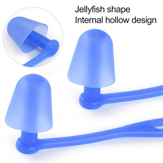 Силиконовые беруши для плавания с защитой от потери, шнурованные беруши, крепятся к очкам для плавания для подводного плавания и водных видов спорта