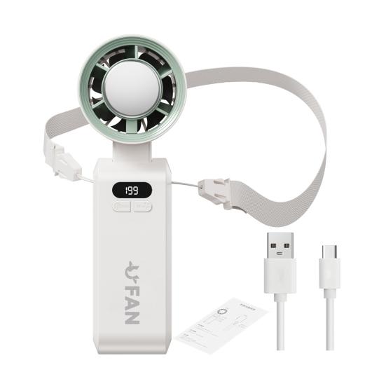 Personal Rechargeable Fan Air Cooler 1-199 Speed Adjustable Digital Display 105,000RPM Strong Airflow Foldable Cooling Fan