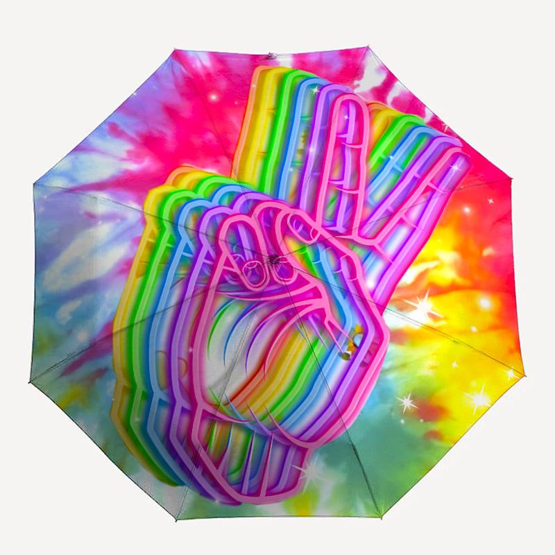 1pc Rainbow Hand Automatic Open/close Folding Umbrella, Compact Portable Travel Umbrella, Durable Construction yy251230128