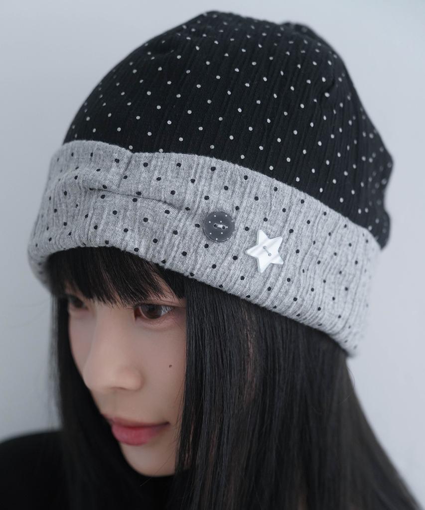 Mimdeowodeulobeu Кнопка Summary Шапка-бини_Точка Черный