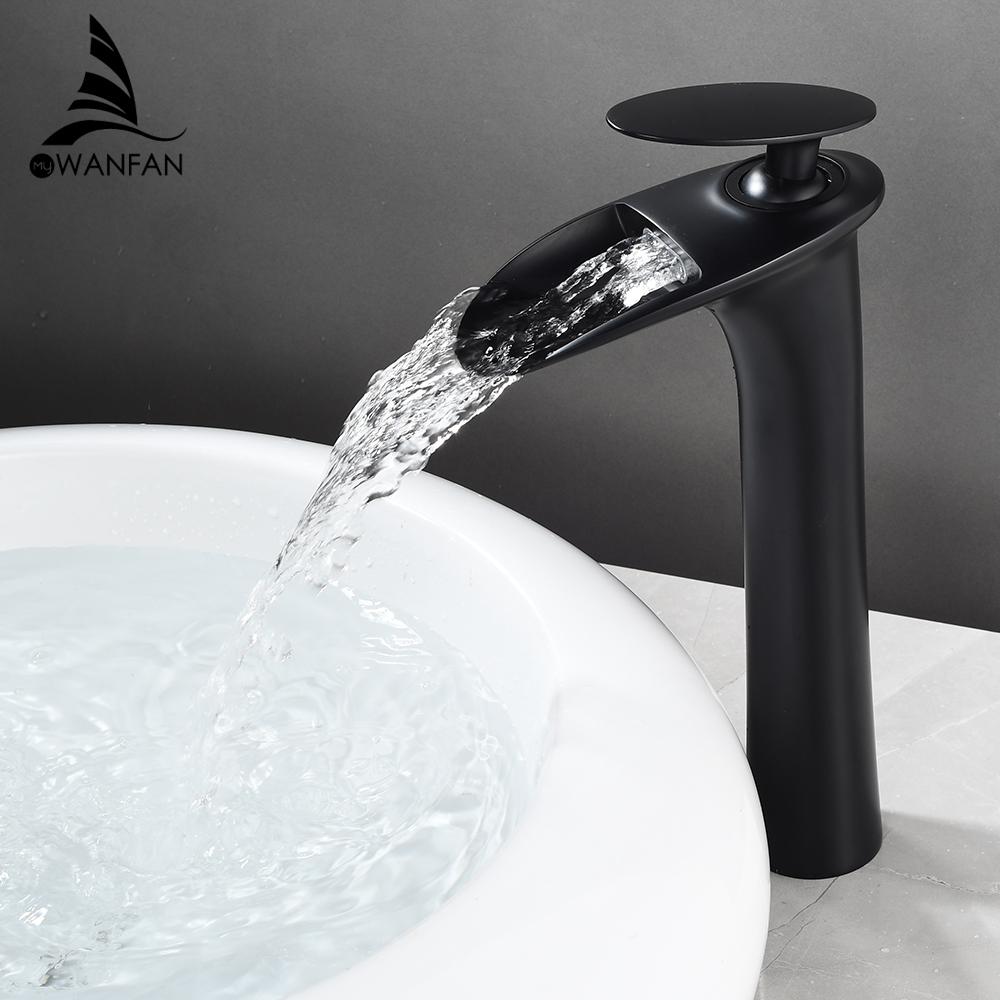 Basin Faucets Modern White Bathroom Faucet Waterfall Faucets Single Hole Cold and Hot Water Tap Basin Faucet Mixer Taps 855924