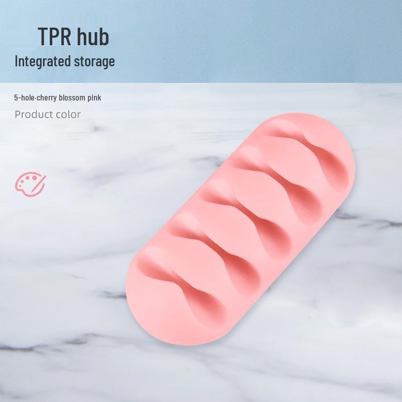 Multi-Hole Self-Adhesive Cable Organizer and Power Cord Holder