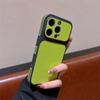 Боковая Однотонная Кожаная Чехол-Бампер Для Телефона iPhone 17 16 15 14 13 Pro Max С Большим Окном Матовый Ударопрочный