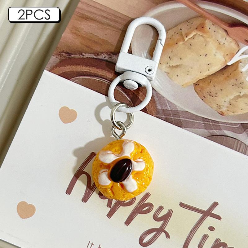 2 шт. забавная новинка, кулон в виде еды, креативная имитация еды, брелок для ключей, автомобильные брелки, изысканный рюкзак, украшения, аксессуары, подарки