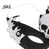 Adjustable Halloween Eye Masque Masque, Glitter Half Face Horror Skull Bat Elastic String Spider Dress Up Accessory for Cosplay Costume, Masquerade,