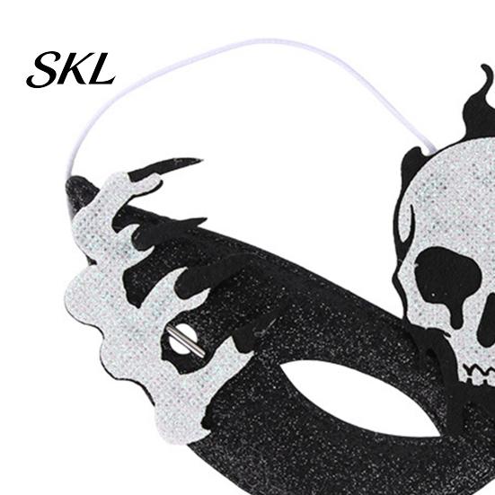 Adjustable Halloween Eye Masque Masque, Glitter Half Face Horror Skull Bat Elastic String Spider Dress Up Accessory for Cosplay Costume, Masquerade,