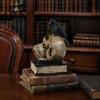 Жуткий книжный стеллаж Декоративные фигурки Хэллоуин Череп Статуя, Готическая Ворона и Книга Скульптура, Декоративная фигурка Статуя из смолы для дома Вечеринки Стола