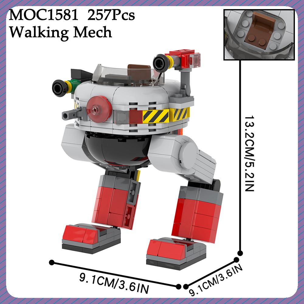 MOC Hedgehog Mech Bricks Car Game Anime Airship Dr Eggmaned Robot Compatible Figure Building Blocks Toys For Children Adult Gift