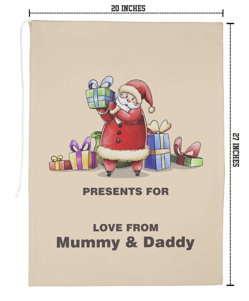 Printtoo Упаковка из 2 специальных рождественских мешков с завязками, очень большого размера, для многоразового хранения рождественских подарков, 27x20 дюймов