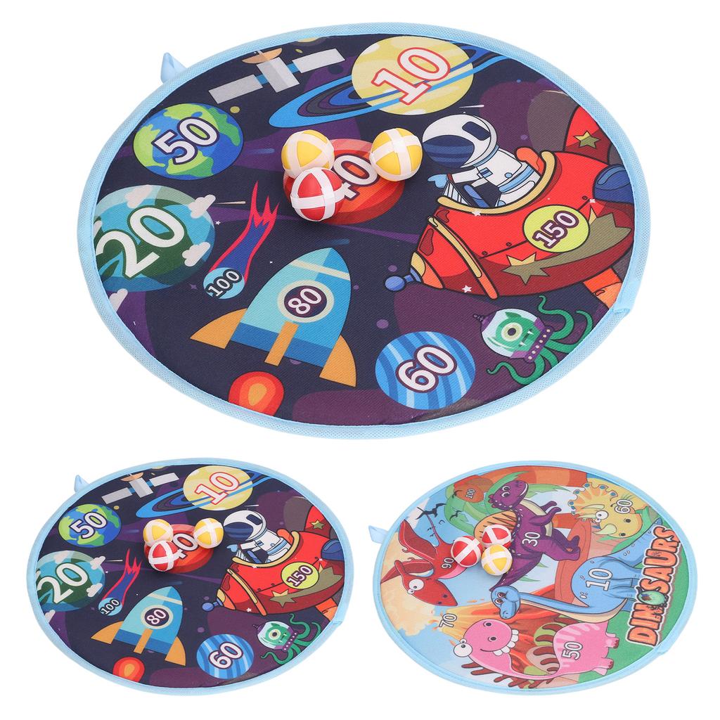 Kids Round Dart Board Game Set with 3 Strong Balls Cartoon Educational Large Dart Board Toys