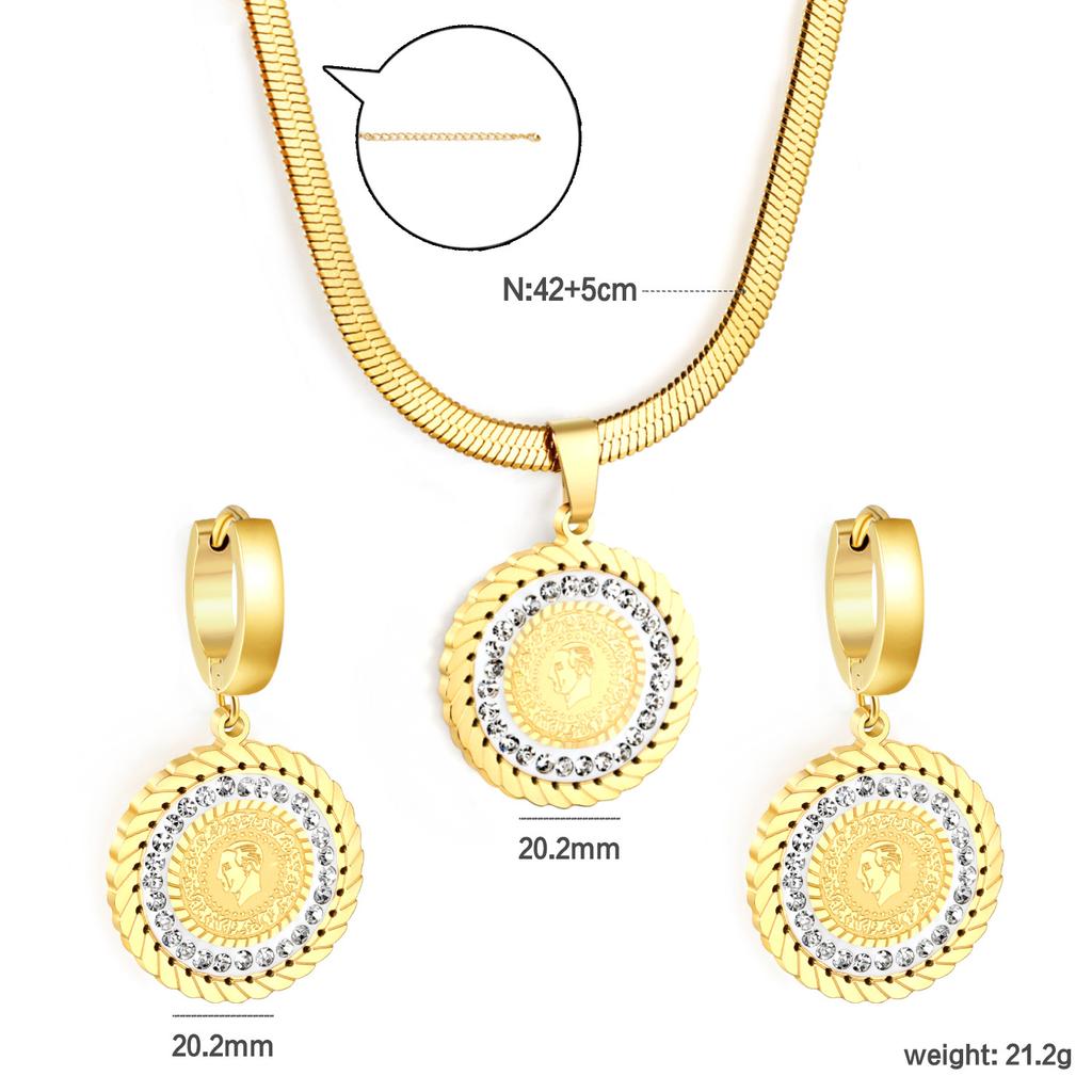 Luxury Fashion Clover Earrings And Necklace Jewelry Set Elegant Earring Gift Box