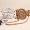 Spring/Summer Fashion Solid Color Small Handbag Art Retro Woven Shoulder Bag Hollow Mini Cute Crossbody Bucket Bag CLE