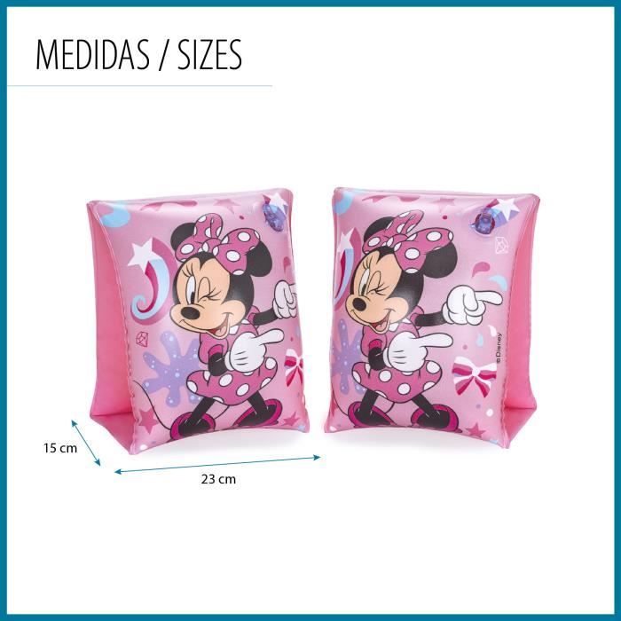 Brassards Gonflables - Bestway - Minnie Mouse - 17x12,5 cm - Double Chambre à Air - Rose Disney