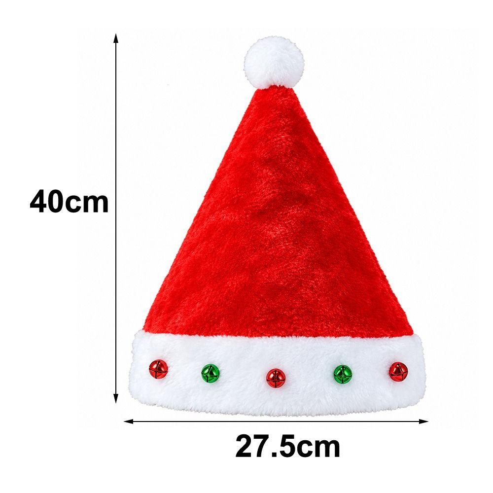 Bell Decoration Christmas Hat Red Plush Jingle Bell Hat Gifts Santa Hat Christmas Party