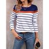 The New Simple Fashion Long Sleeve Striped Top Classic All-match Good Wear Beautiful