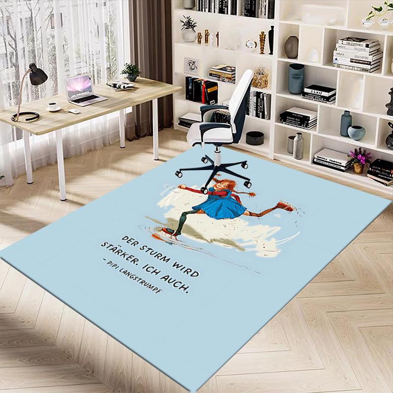 1PC Pippi Langstrumpf storm Extra Large Non Slip Floor carpet, Office, family, bedroom, Studio Large Area Rug Indoor Rugs