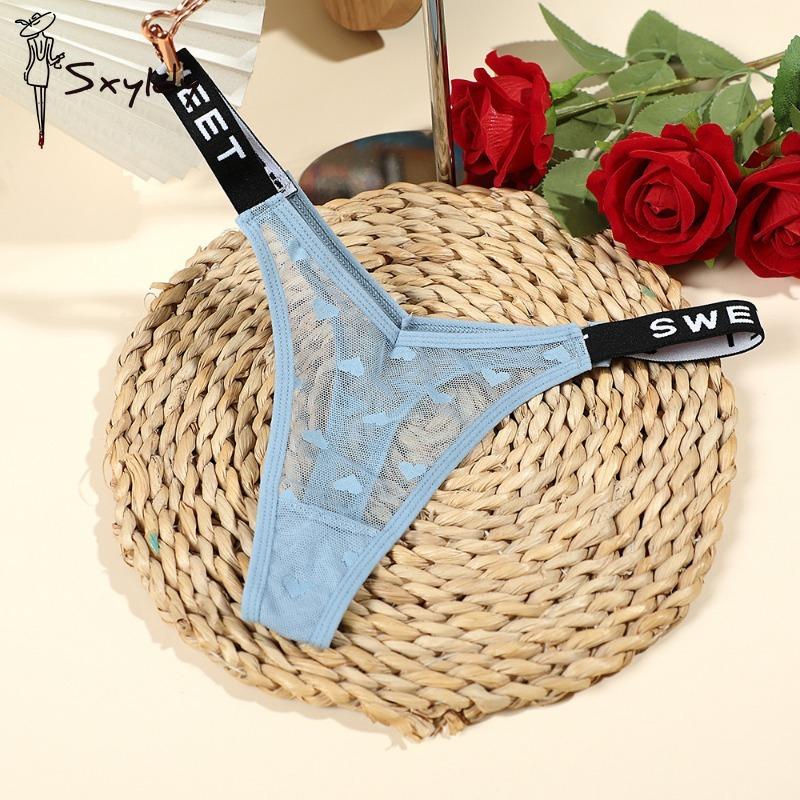 Сексуальные сетчатые стринги женские с низкой талией английские буквы модные спортивные удобные женские трусики