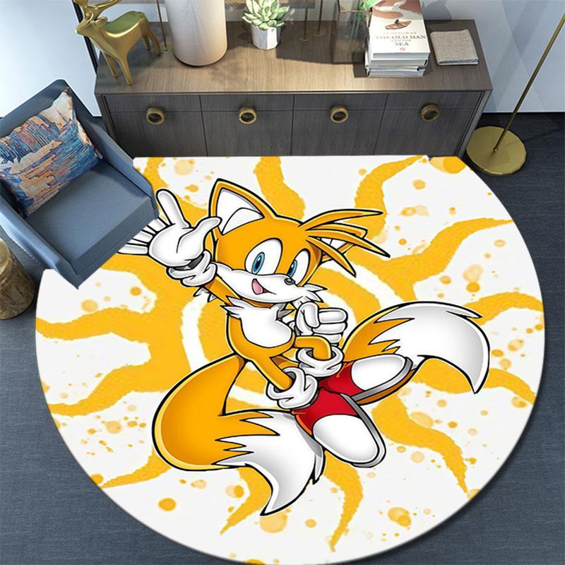 Tails Collection,Round Area Rug,Carpet Rug for Living Room Bedroom Sofa Playroom Decor,Non-slip Floor Mat