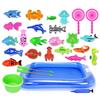 Детские магнитные 28 шт. детские игрушки для рыбалки в бассейне, играющие в игрушку для рыбалки