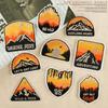 Embroidery Label Mountain Sunset Badge DIY Patch Hat Badge Clothing Accessories Outdoor Camping Embroidery Sticker