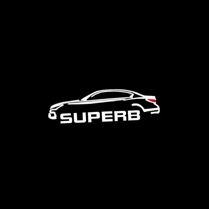 2PCS Car Door Welcome Lights Replaced Ghost Projector Shadow Lamps for Skoda Superb 2009-2018 Night Warning Logo Accessories gjbx97