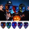 LED Halloween Glowing Mask Led Mask Party Masque Masquerade Masks Neon Maske Light Glow In The Dark Horror Props Party Costume