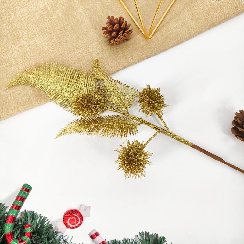 Christmas phoenix tail leaf cuttings simulation fake flower Christmas decoration wedding photography window holiday props