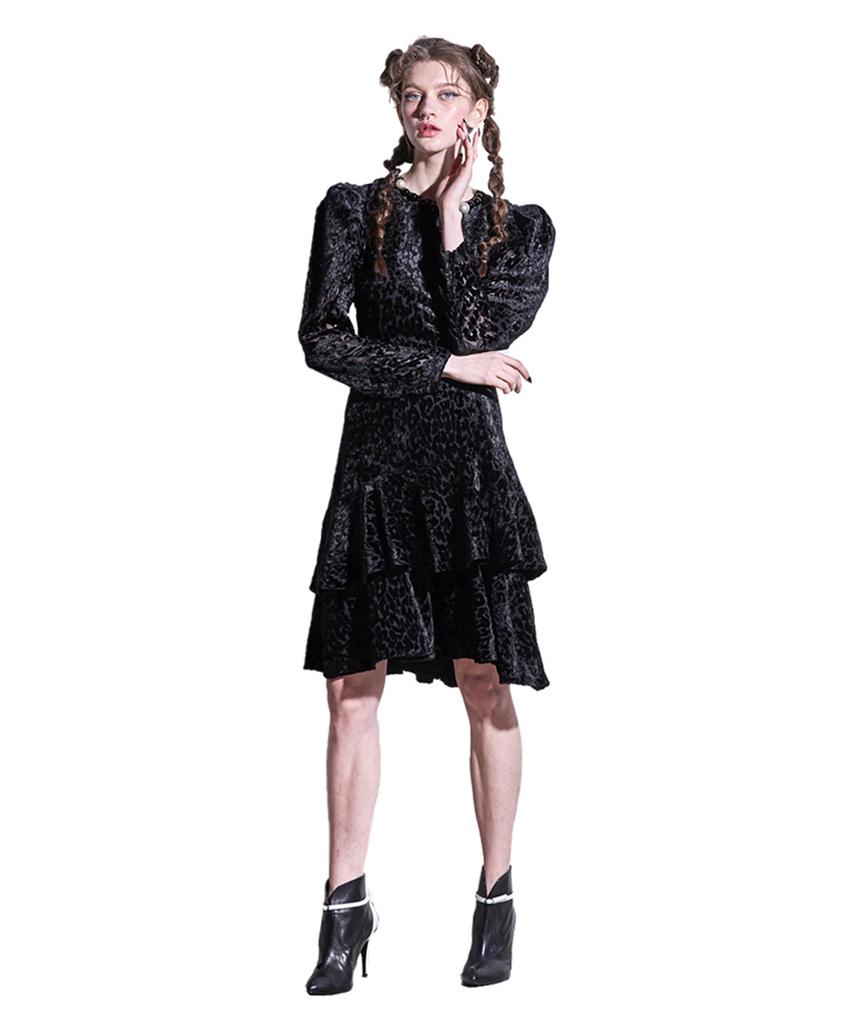 Greedius Leopard Ruffle Dress