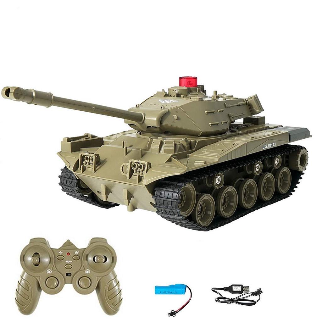 RC Танк Военная машина Колесница Радиоуправляемая машина Беспроводное управление Моделирование Модель танка Игрушка Военное хобби Популярный подарок 2.4Ghz Детский (зеленый)