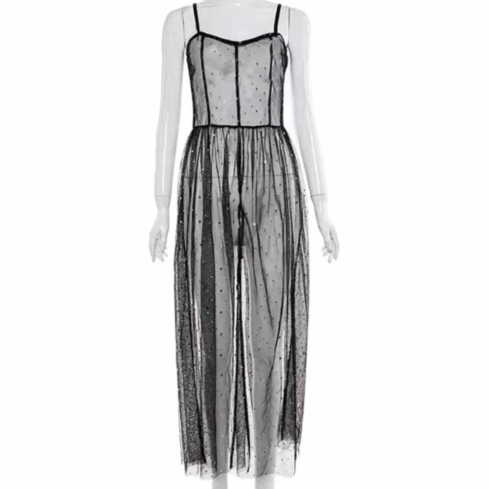 Плиссированное женское платье-накидка с блестящими точками, платье-комбинация на бретелях, подъюбник, летнее тюлевое платье для женщин