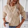 Autumn Winter Diamond Pullover Sweater Women Loose Round Neck European American Cross-border Knitted Women's