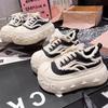 New Canvas Lace-up Platform Muffin Casual Shoes Board Shoes Dissolving Shoes 7cm Women's Shoes Tide