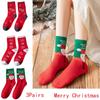 3 пары женских рождественских носков с забавным рисунком в виде Санта-Клауса, елки, снежинки, лося, снега, хлопка, трубчатого носка, счастливого нового года, забавного Sokken